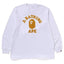 BAPE Style Arch Logo Plaid Camo Ape Head Long-Sleeve Tee - White/Yellow
