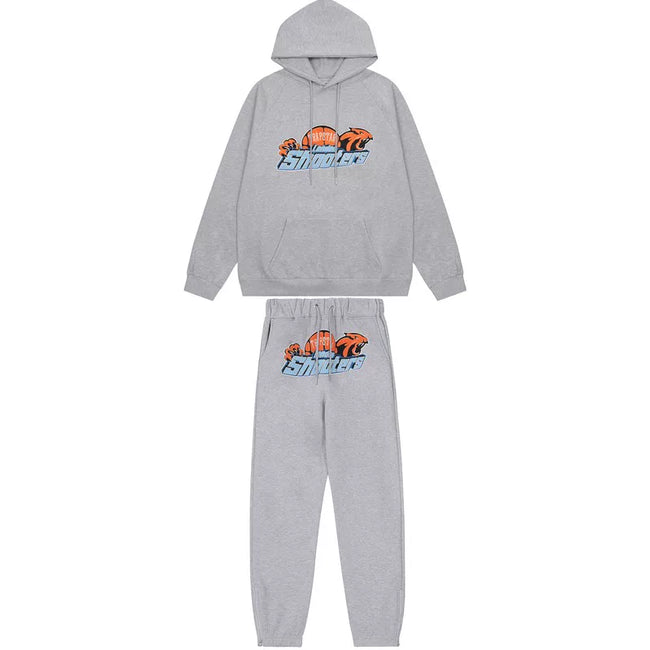 American tide trapstar blue gray tiger head gradient towel embroidered men's and female couple sweater trousers casual set (5) Hover Image