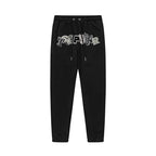 Trapstar autumn and winter casual sports suit hooded sweatshirt pants pullover simple letter drawstring top pants (48)