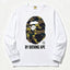 BAPE Style "BY BATHING APE" Camo Ape Head Long-Sleeve Tee - White/Yellow