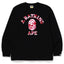BAPE Style Arch Logo Camo Ape Head Long-Sleeve Tee - Black/Pink