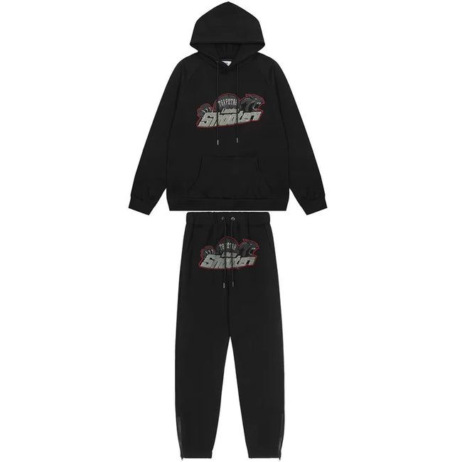 American tide trapstar blue gray tiger head gradient towel embroidered men's and female couple sweater trousers casual set (2) Hover Image