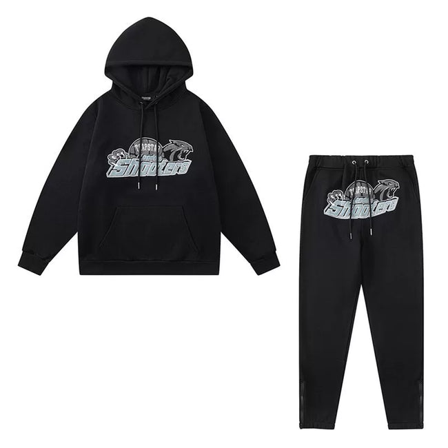 American tide trapstar blue gray tiger head gradient towel embroidered men's and female couple sweater trousers casual set (10) Hover Image