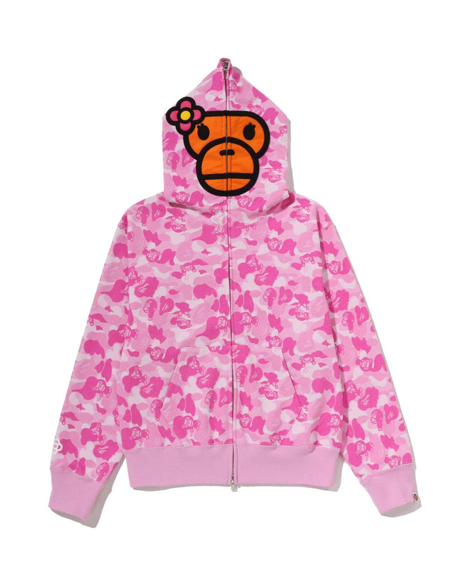 BAPE Fall Winter Baby Milo Pink Camo Full‑Zip Hoodie Hover Image