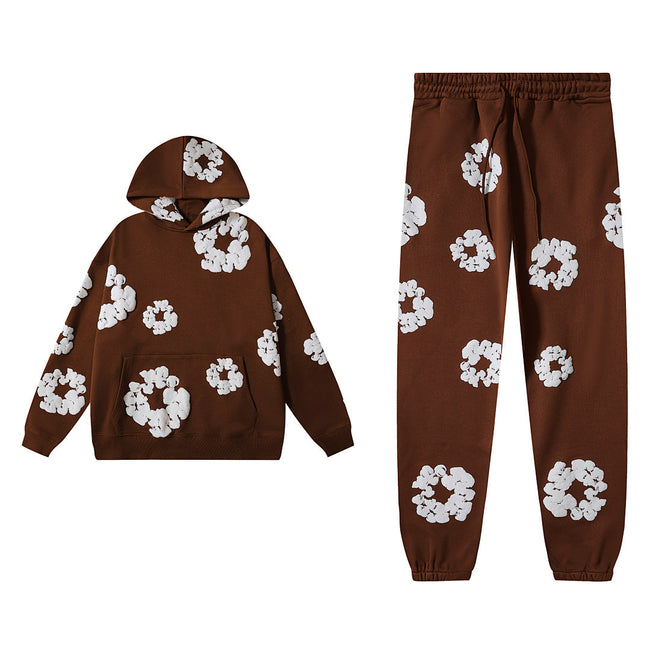 Denim Tears Floral Print Streetwear 2‑Piece Tracksuit Hover Image
